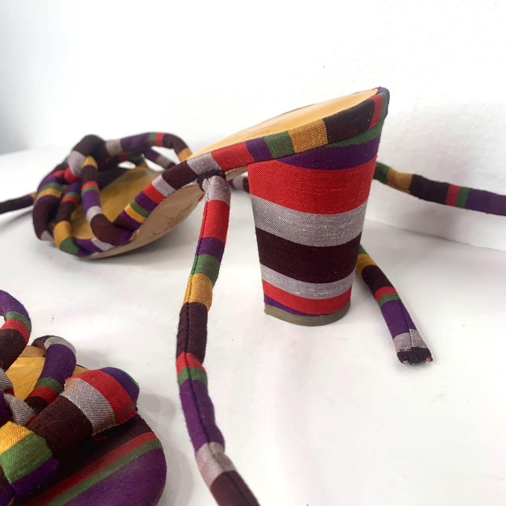 Charlotte Stone Anthropologie Tie Purple Heels - Picture 9 of 11
